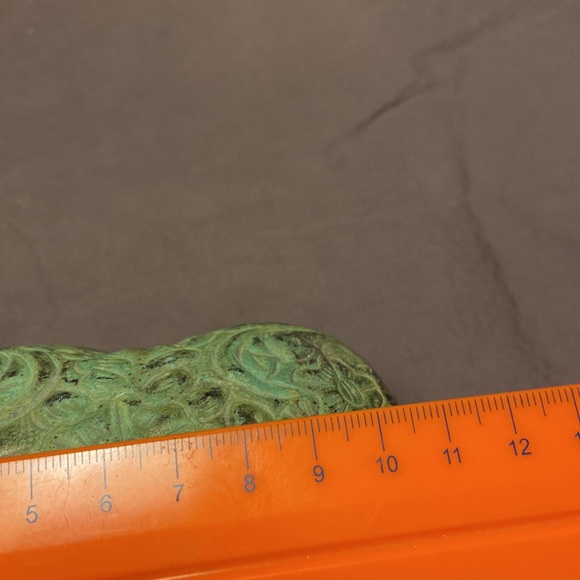 Heart Shaped Brass Trinket Box with Verdigris Patina - Picture 5 of 8